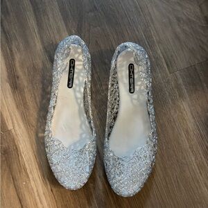 Ohmgaa Women's Glittering Silver Loafers